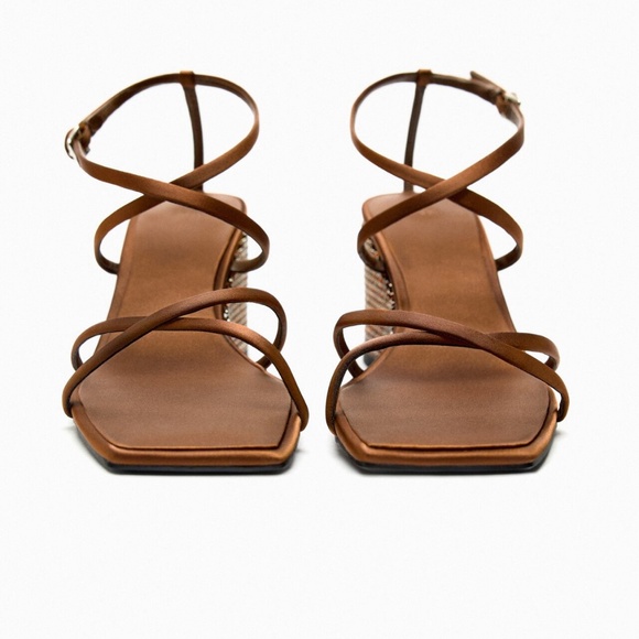 Zara limited edition rhinestones platform heeled sandal - Picture 4 of 9